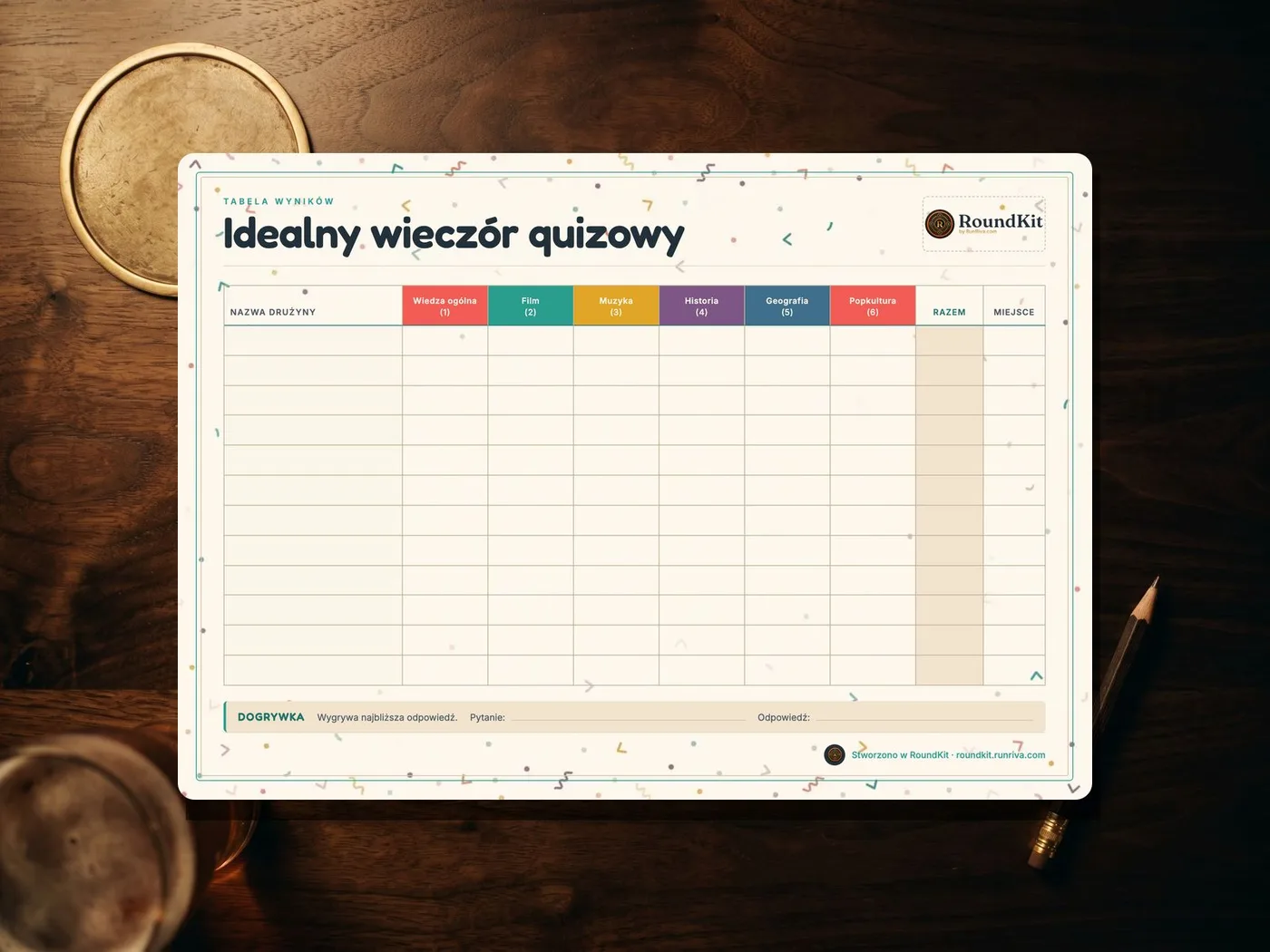 Tabela wyników - Pop & Play